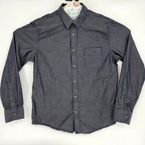 Untuckit Shirt Mens Large Button Up Casual Dark Gray Long Sleeve Casablanca